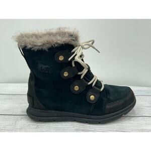 Sorel Black Faux-Fur Lined Lace-Up Women's Boot